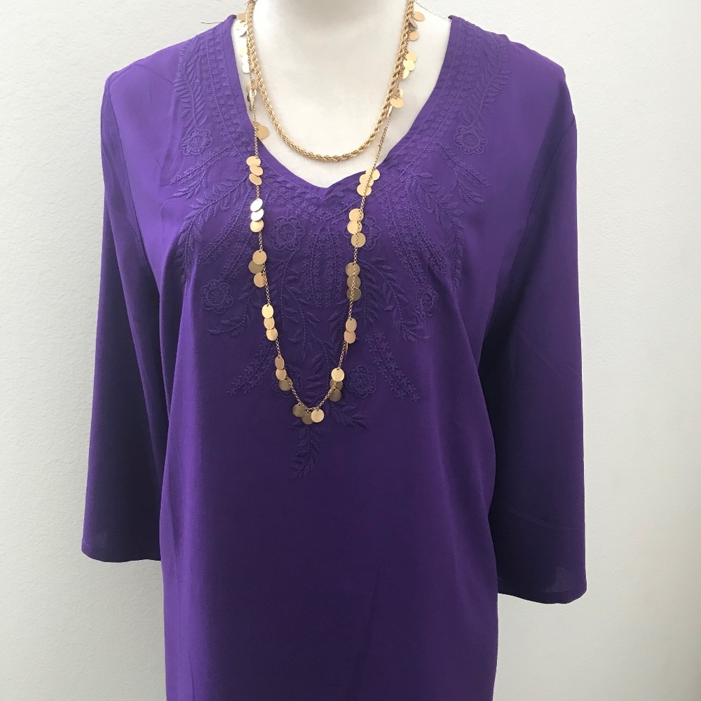 Grosy Embroidered Tunic Top